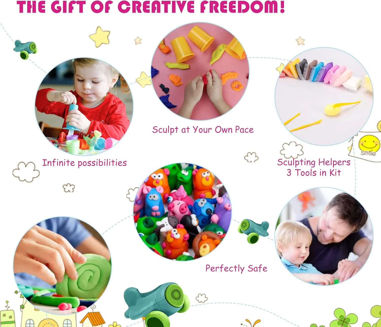 Air Dry Modeling Clay Kit - Image 3