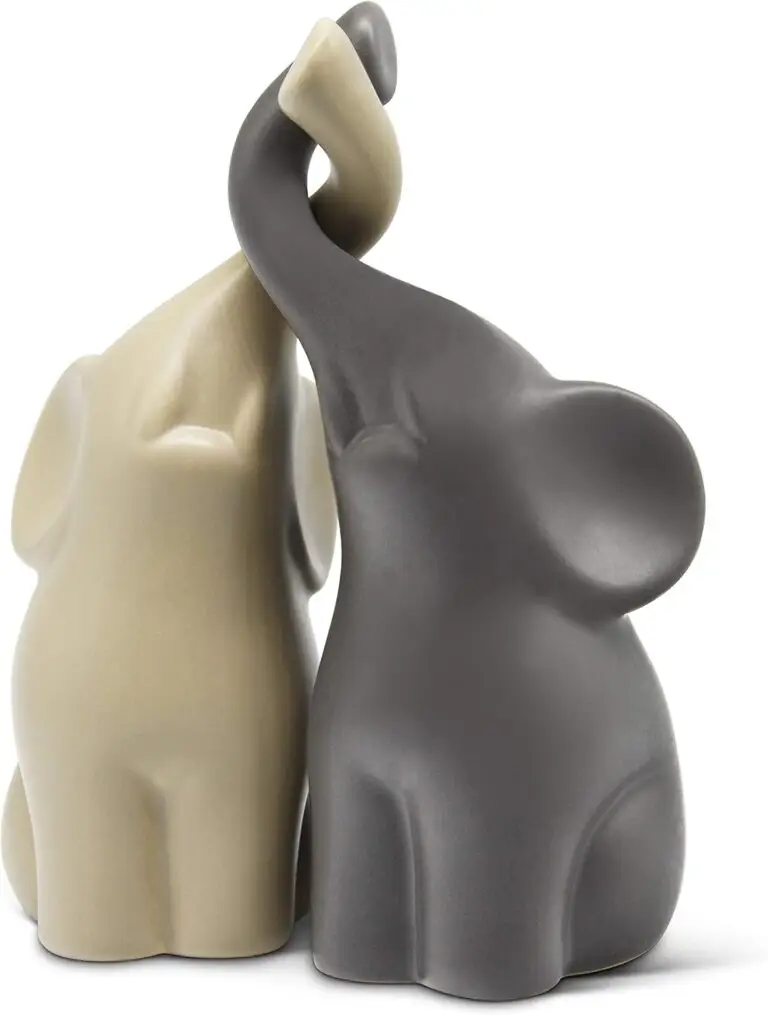 Ceramic Loving Pair of Elephants